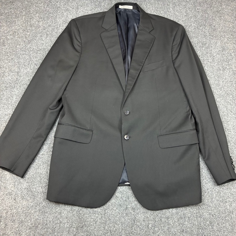 Joseph Abboud Mens 44R Blazer Reda Super 110s Wool Sport Coat Black Made in USA